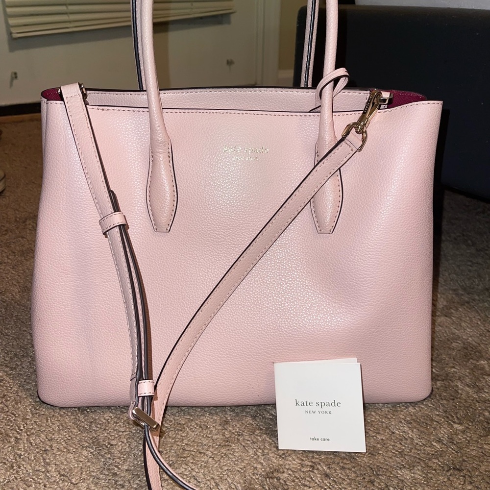 Large light pink Kate spade Marlee tote zip top